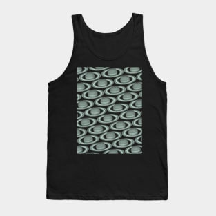 Minimalistic Saturnal Glitch Pattern, aka Invasion of Flatland Mint on Sailor Blue Tank Top